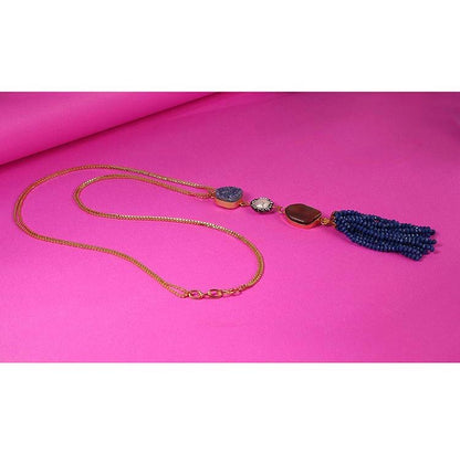 Gold Finished String with blue stones and hangings