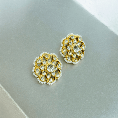 Gold Finished Kundan Studs