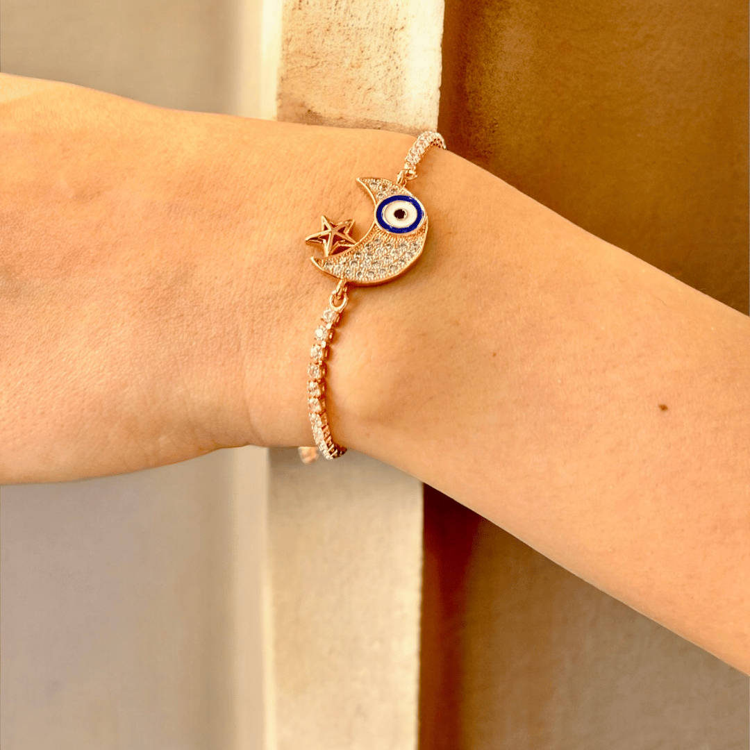 Rose Gold Evil Eye Bracelet