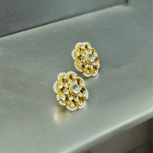 Gold Finished Kundan Studs