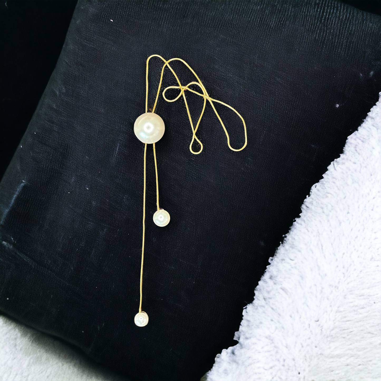 Gold Finished Adjustable String with Pearls