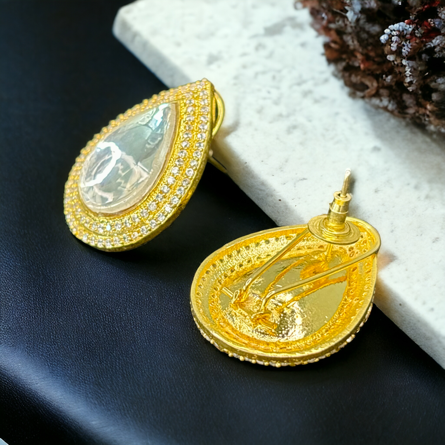 Gold-Plated Polki Studs