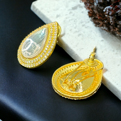 Gold-Plated Polki Studs