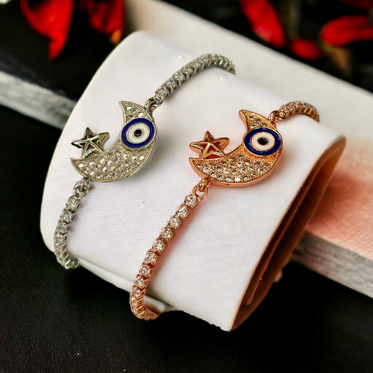 Silver Finished Evil Eye Bracelet