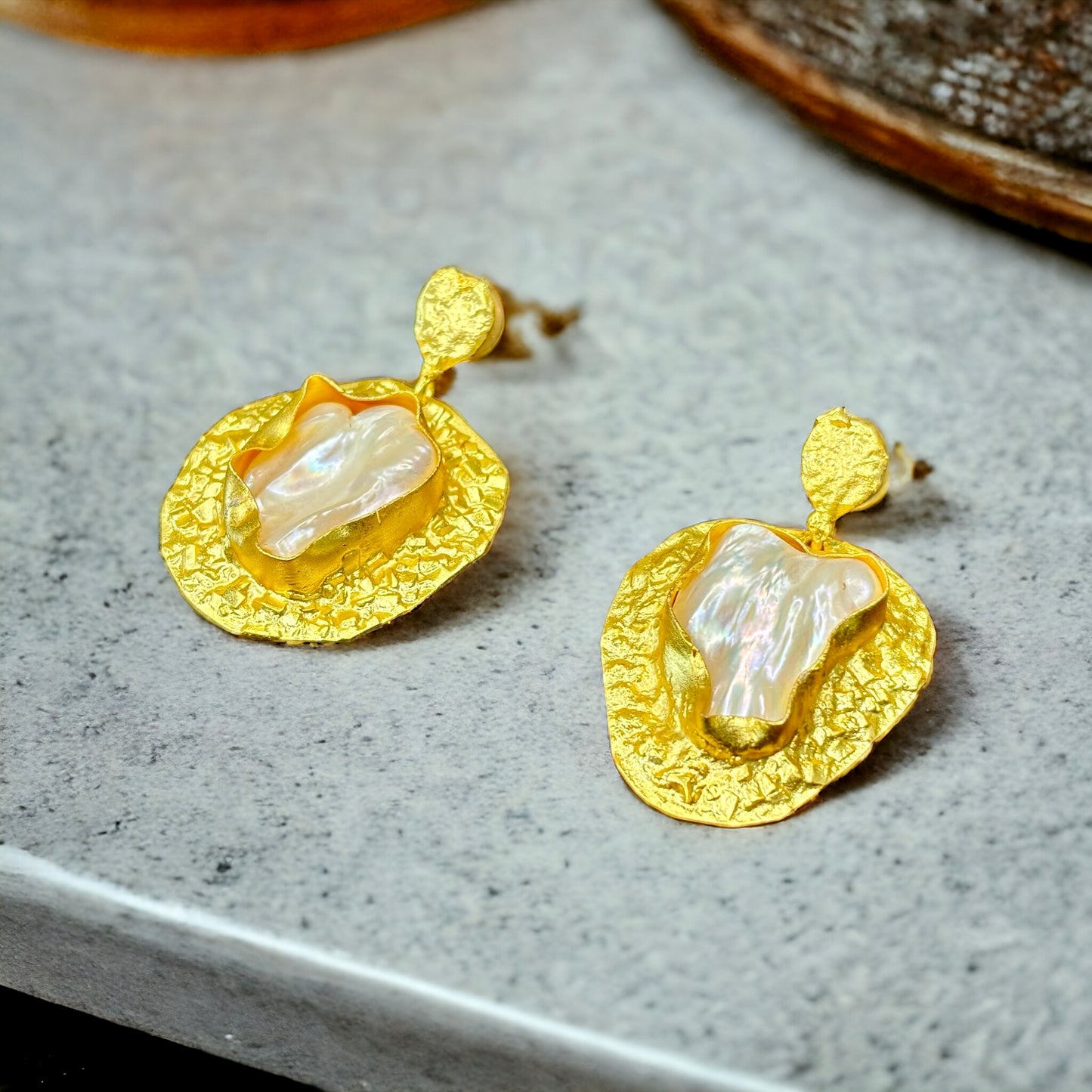 Gold-Plated Baroque Earrings