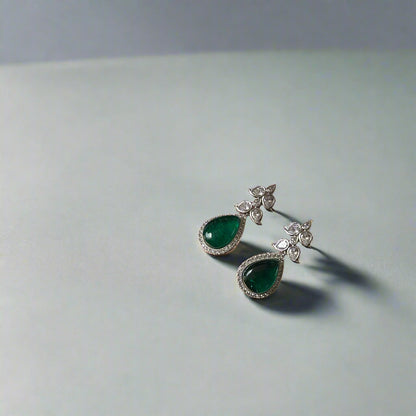 Diamond Earrings With Emeralds