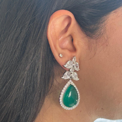 Diamond Earrings With Emeralds
