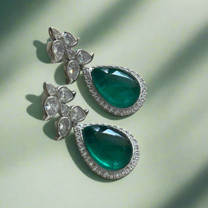 Diamond Earrings With Emeralds