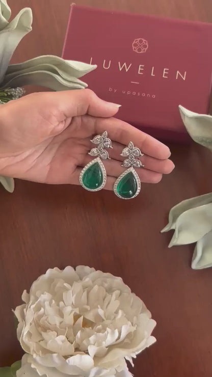 Diamond Earrings With Emeralds